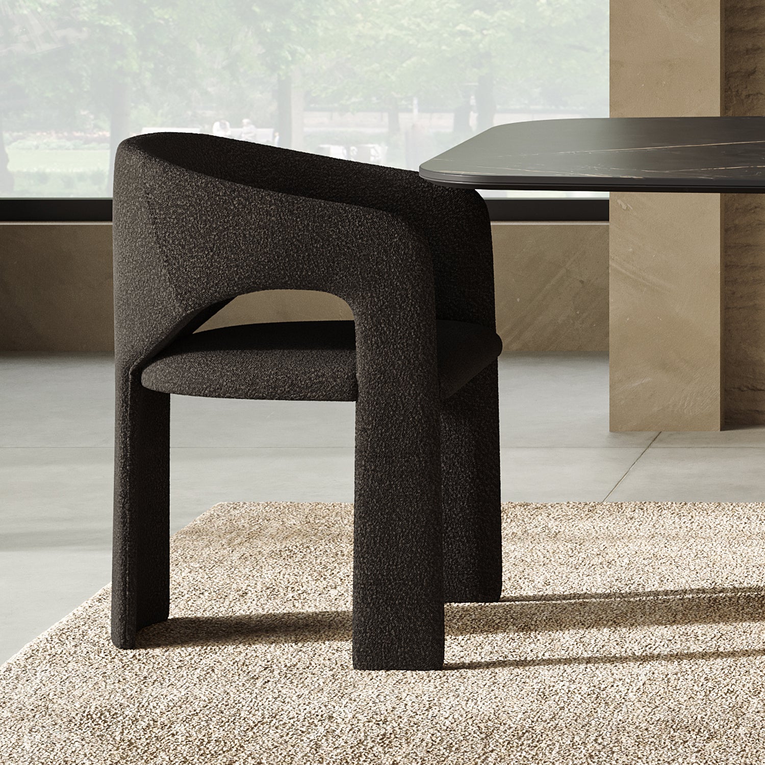 Aria Dining Chair Black Boucle - Image 7
