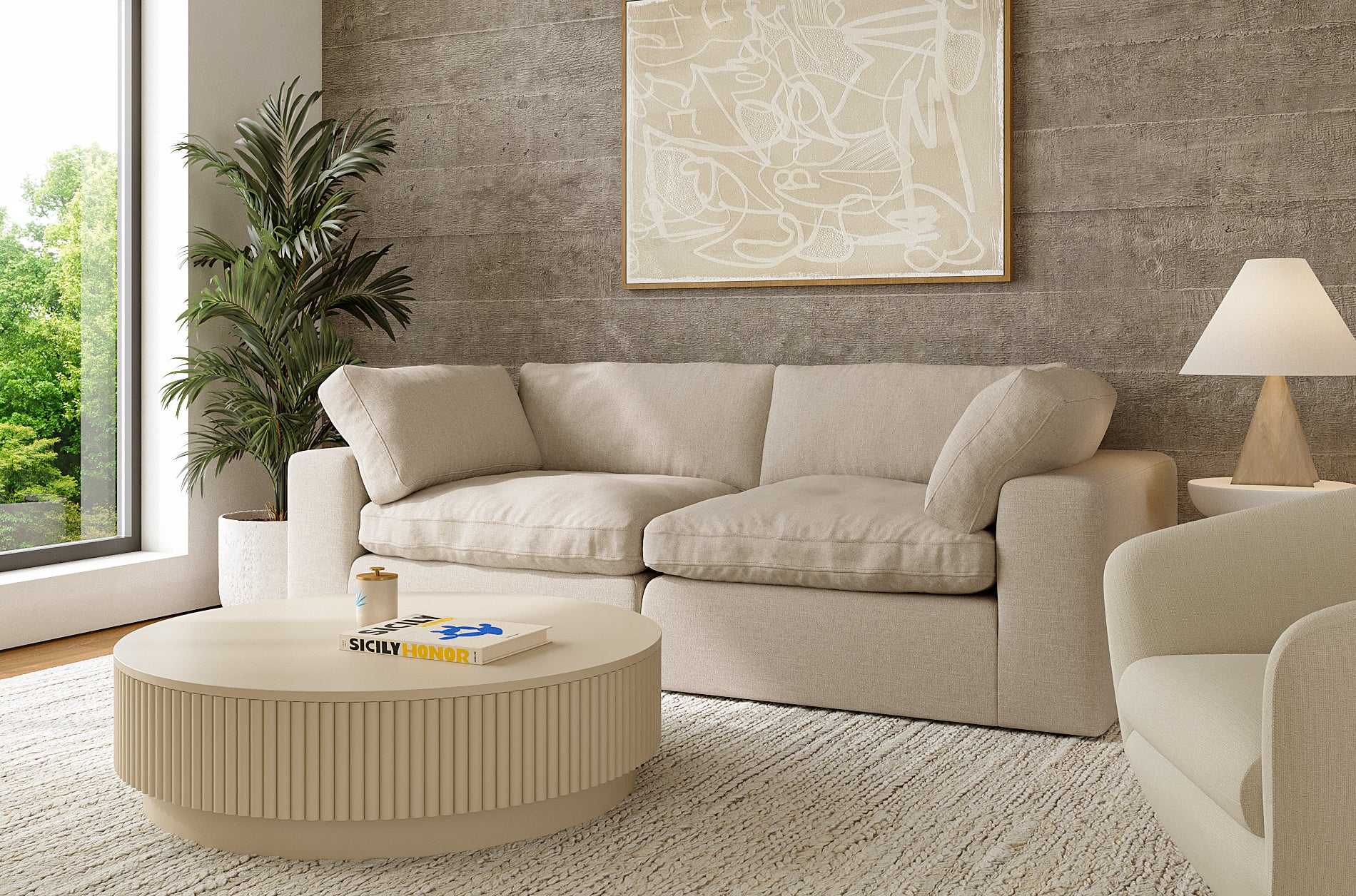 Bloom 3 Seater Sofa Beige - Image 4