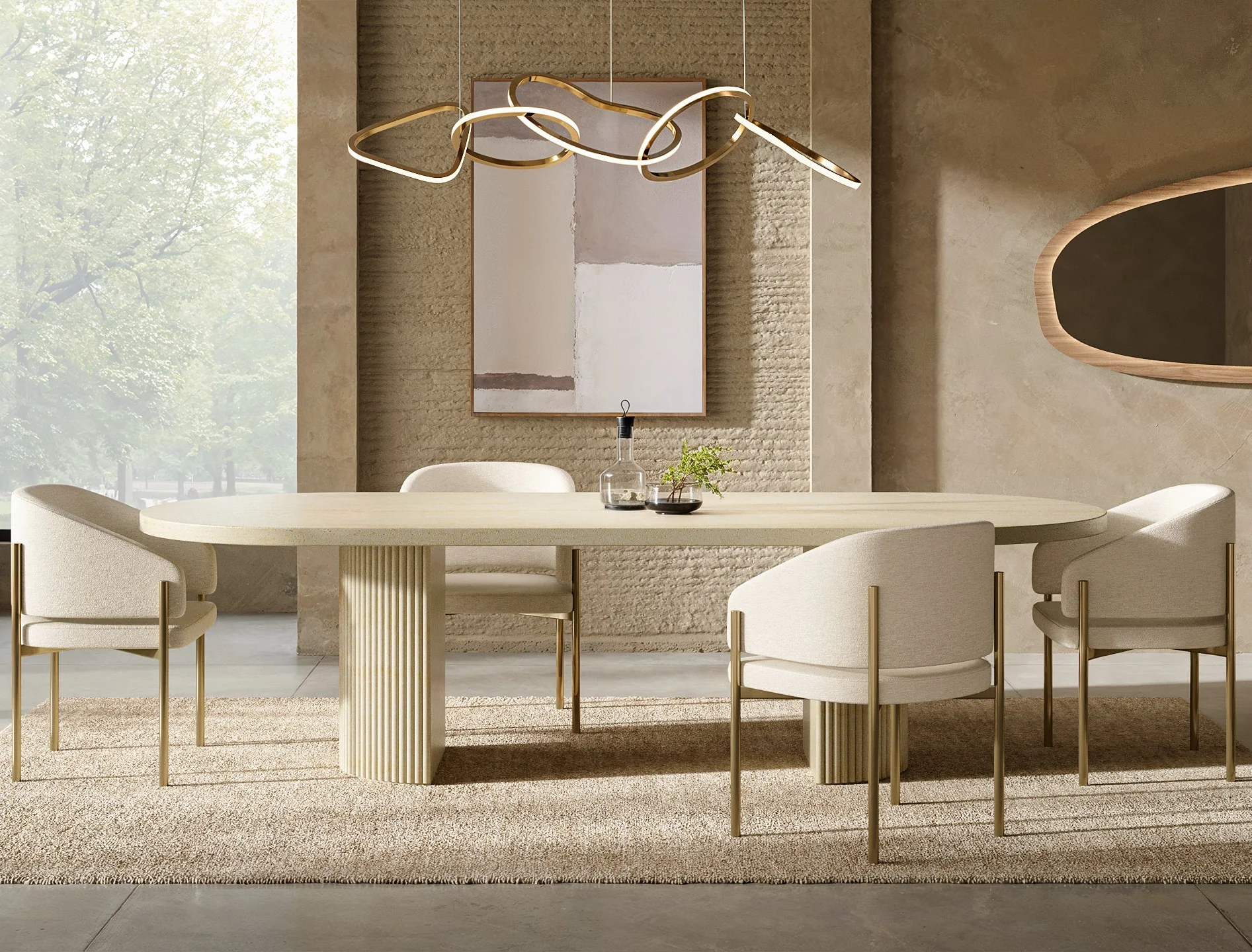 Bloom Dining Table Travertine - Image 4