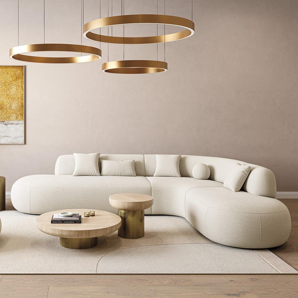 Boba Sectional Sofa White Boucle - Image 6