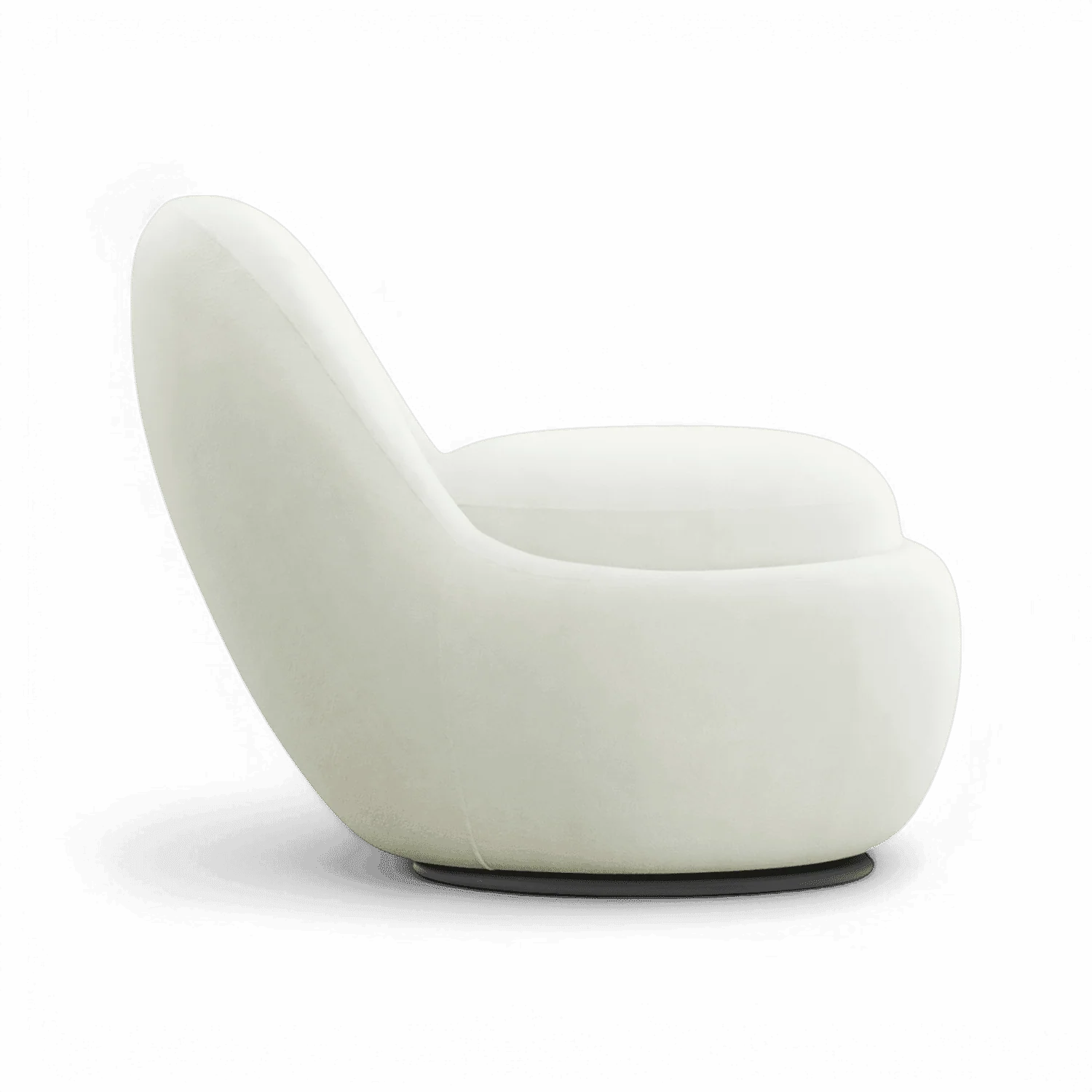 Boba Swivel Lounge Chair White Boucle - Image 3