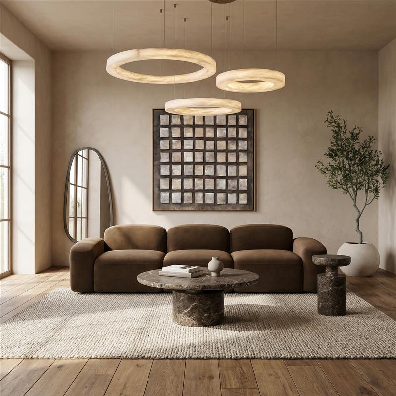 Brunello 3-Piece Sofa Brown Velvet - Image 2