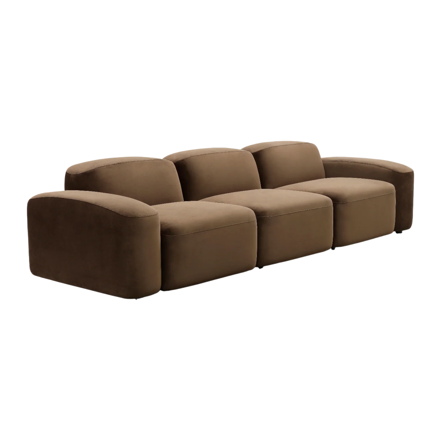 Brunello 3-Piece Sofa Brown Velvet - Image 3
