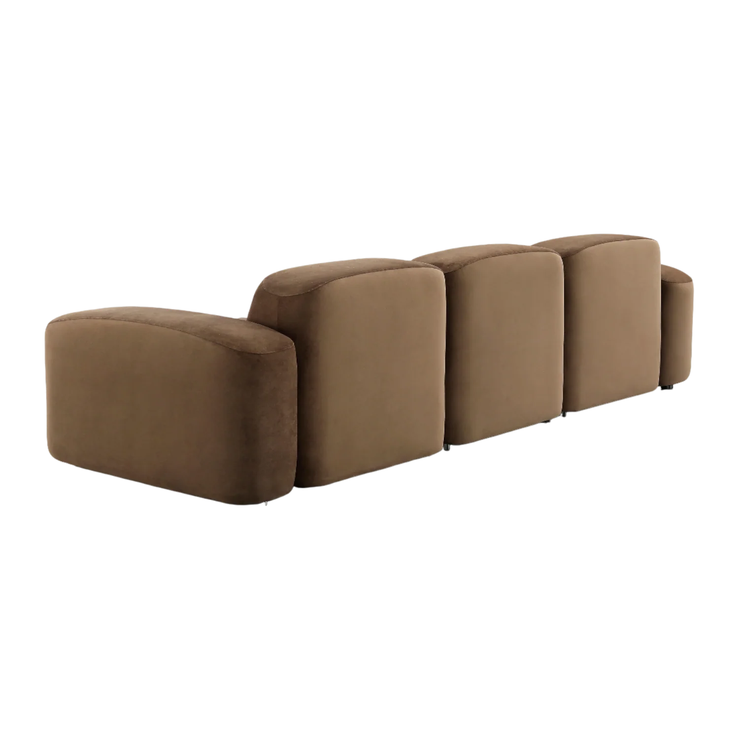 Brunello 3-Piece Sofa Brown Velvet - Image 4