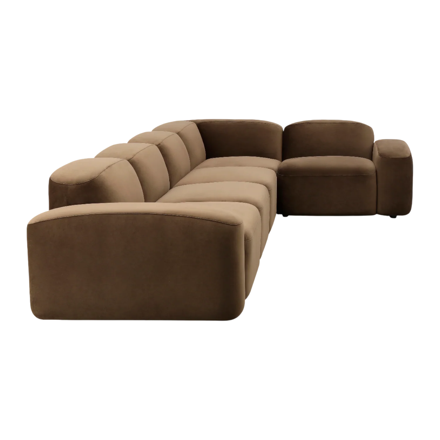 Brunello Large Modular Sofa Brown Velvet - Image 5