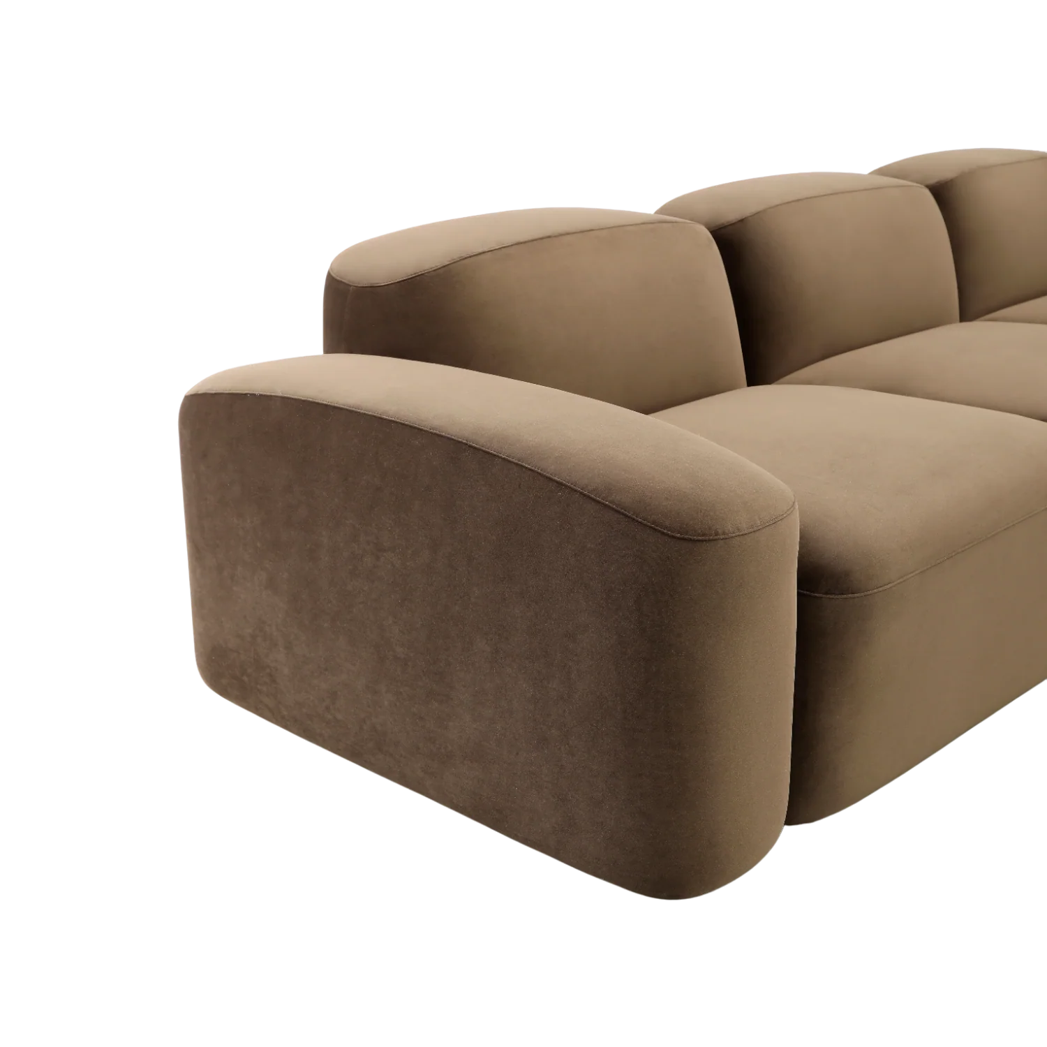 Brunello 3-Piece Sofa Brown Velvet - Image 5
