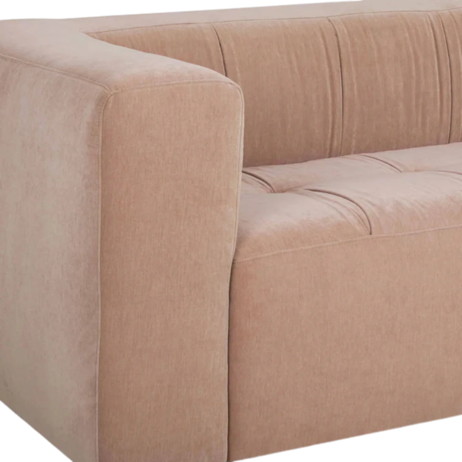 Calista Upcycled Chenille Peach Sofa - Image 5
