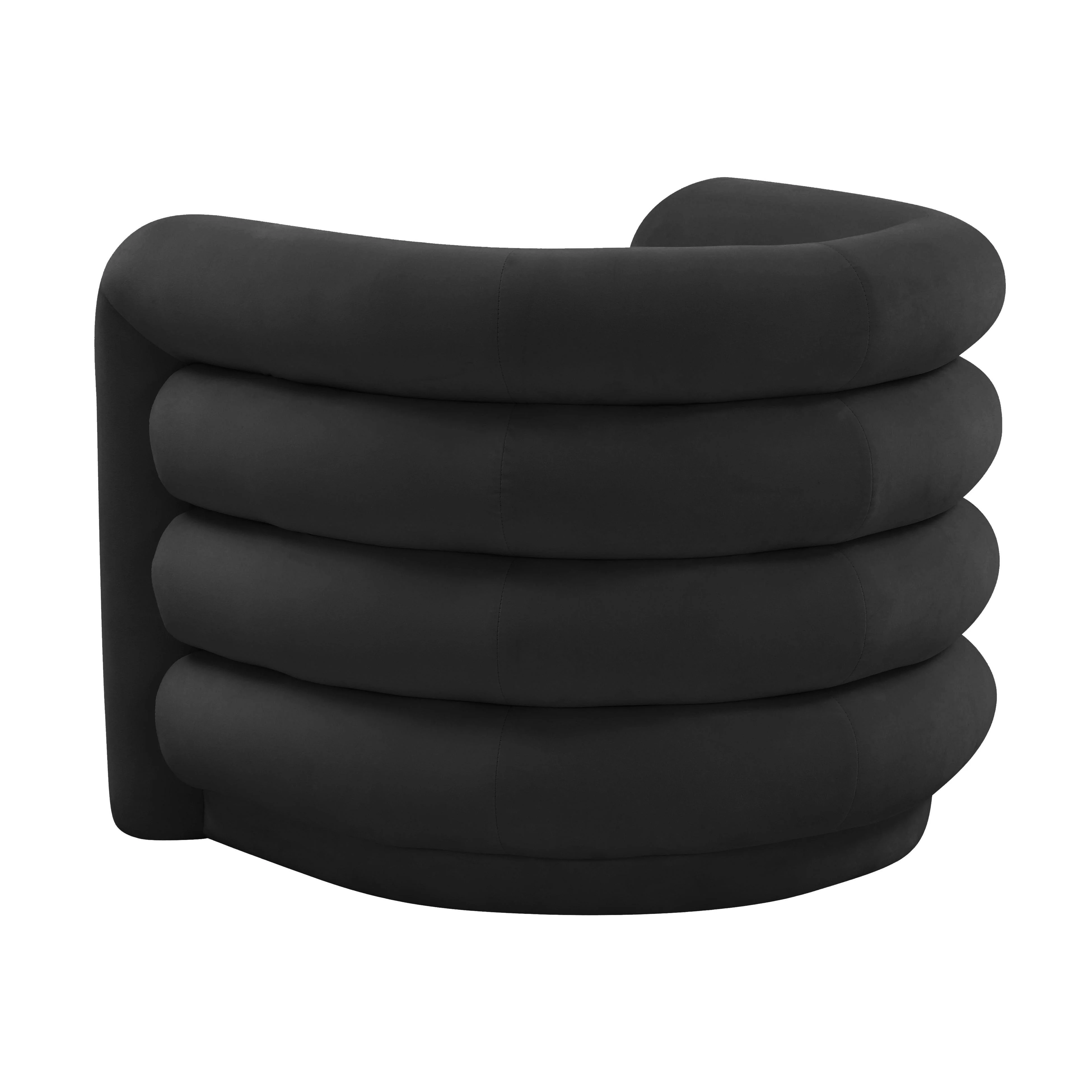 Comet Black Velvet Lounge Chair - Image 3
