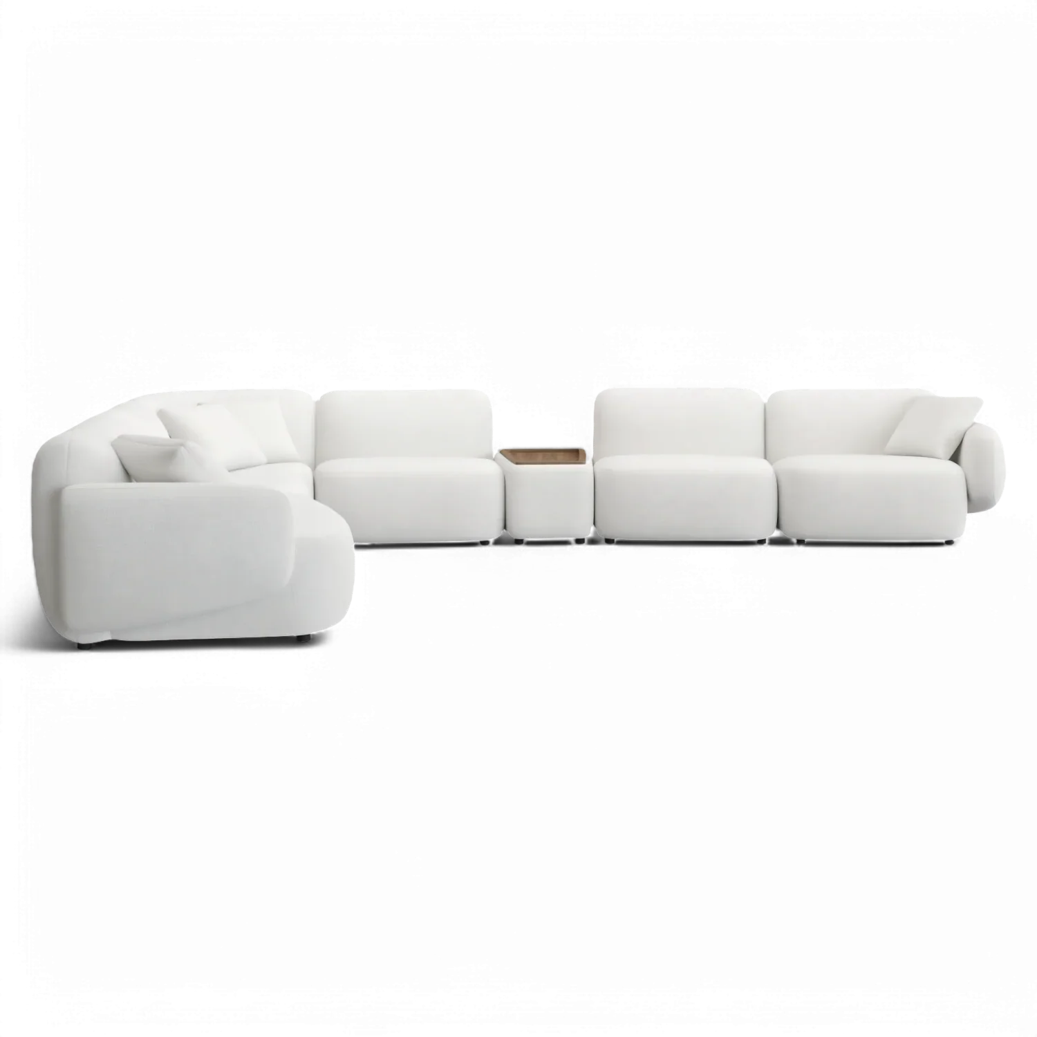 Divano Extended Sectional Sofa Set Off White - Image 3