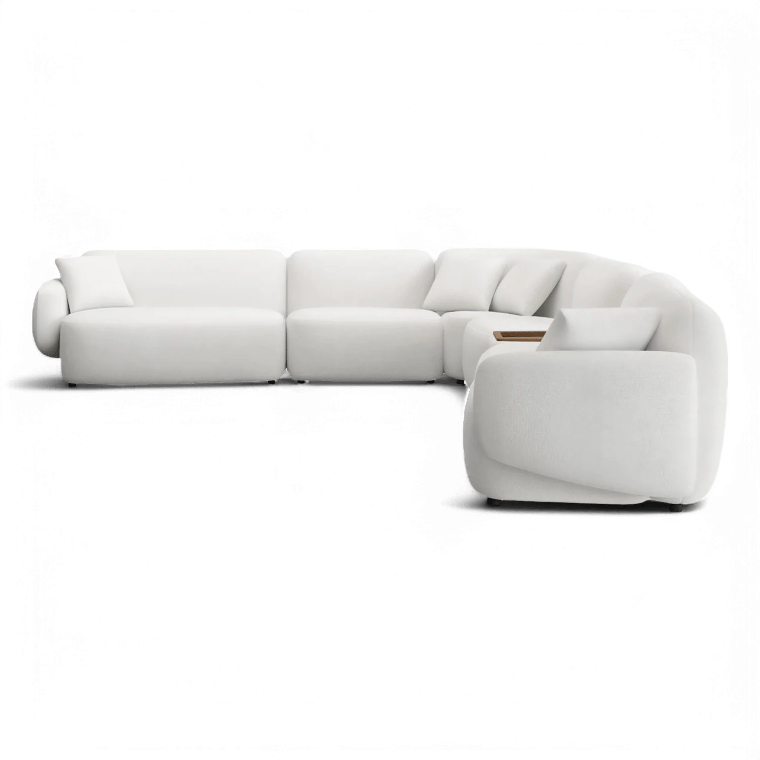 Divano Extended Sectional Sofa Set Off White - Image 4