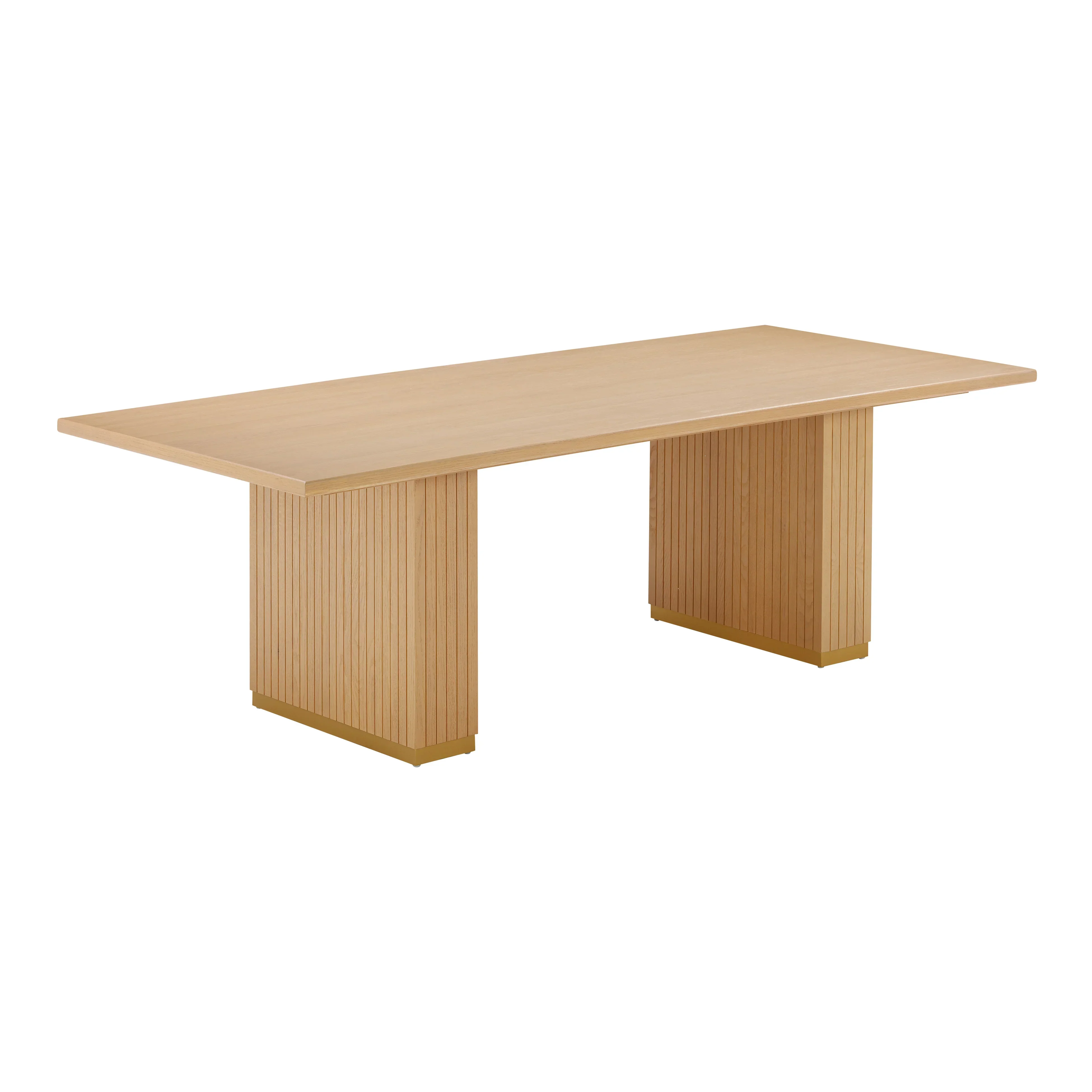 Elara Natural Oak Wood Rectangular Dining Table - Image 3