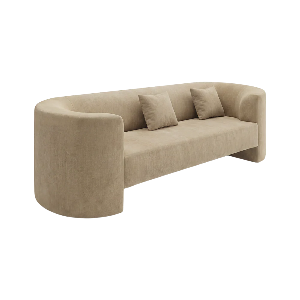 Elora 3 Seater Sofa Camel Velvet - Image 3