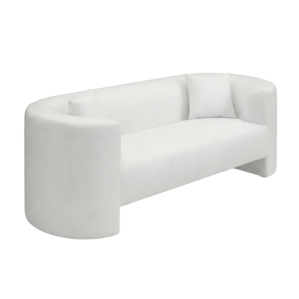 Elora 3 Seater Sofa White Boucle - Image 3