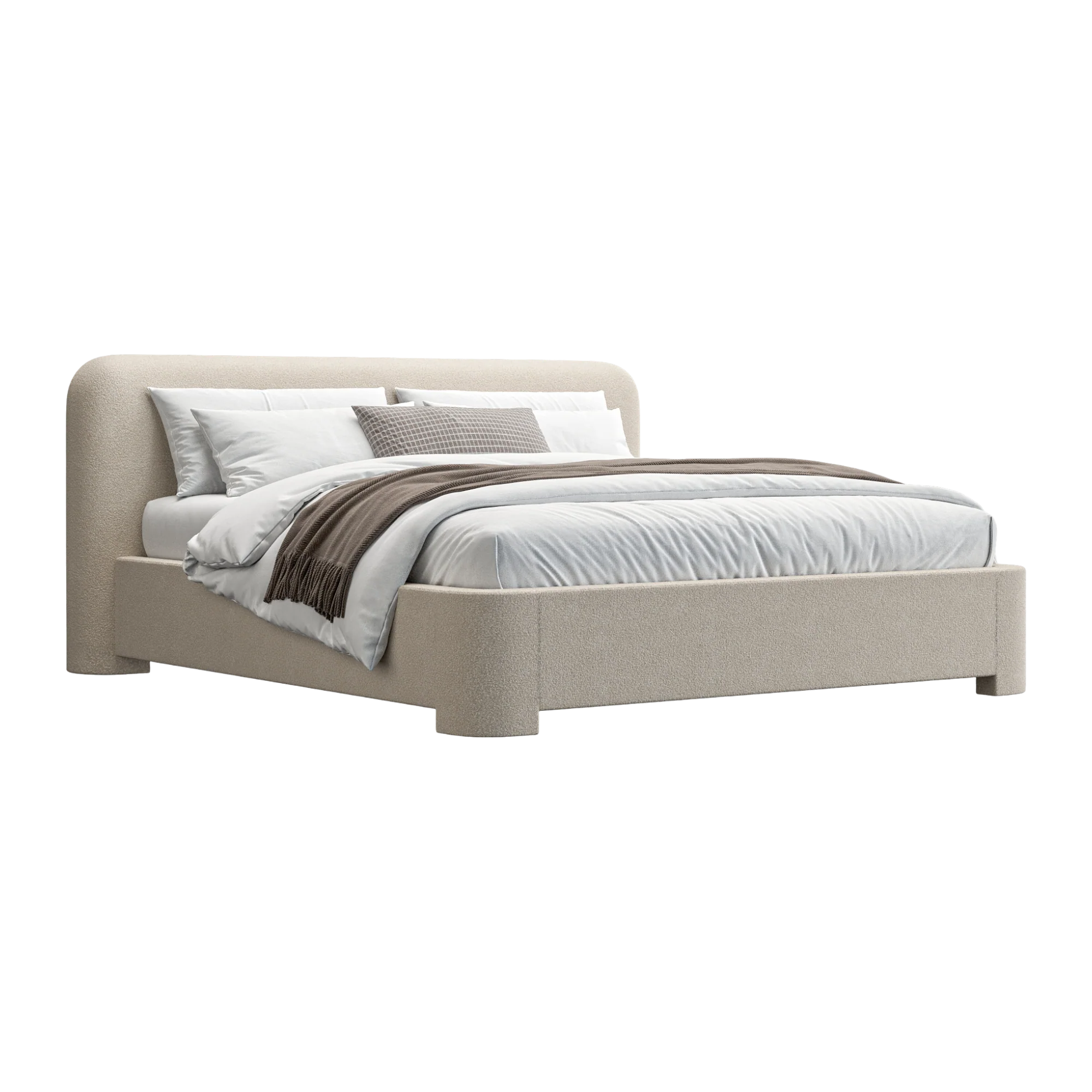Elora Bed Greige Boucle - Image 3
