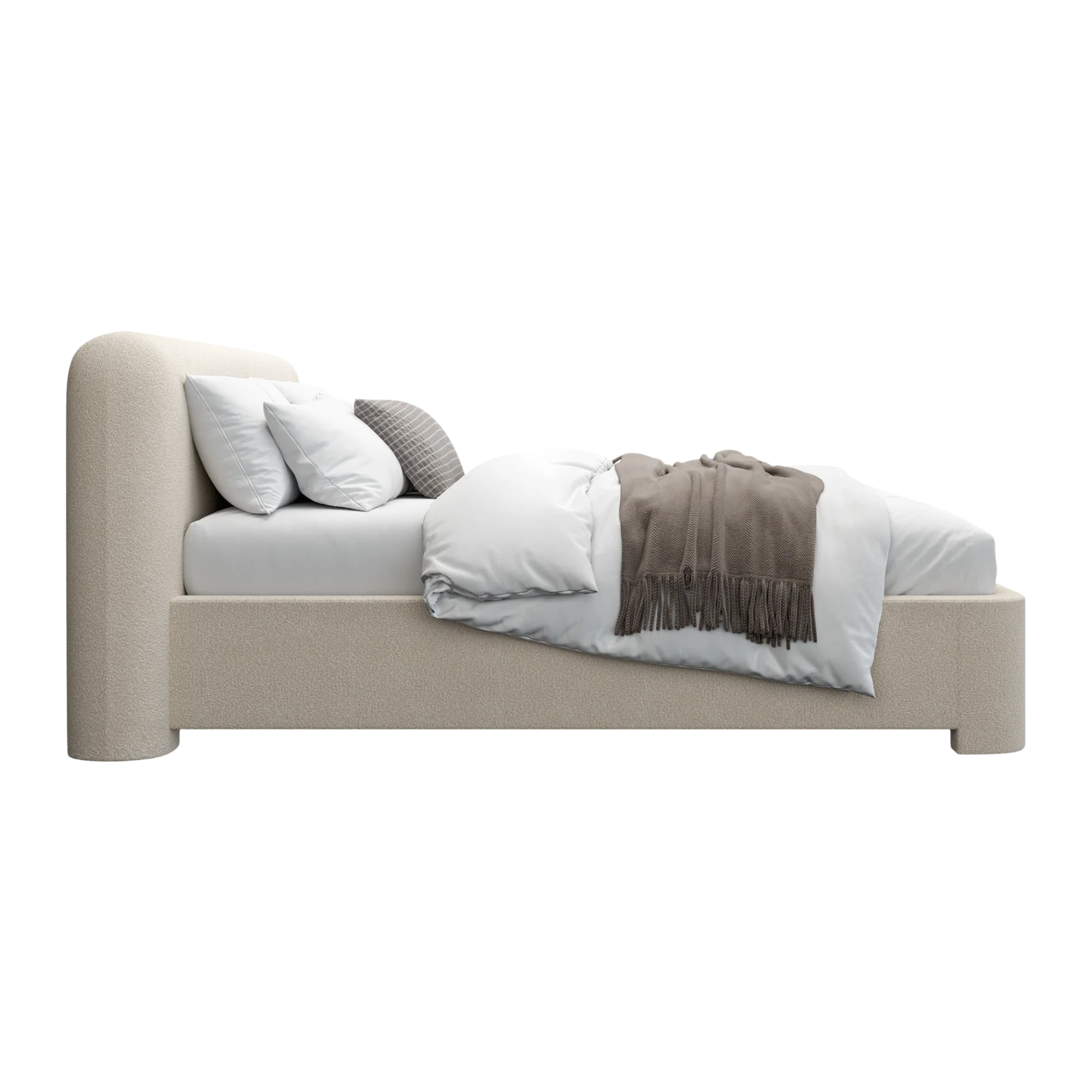 Elora Bed Greige Boucle - Image 4