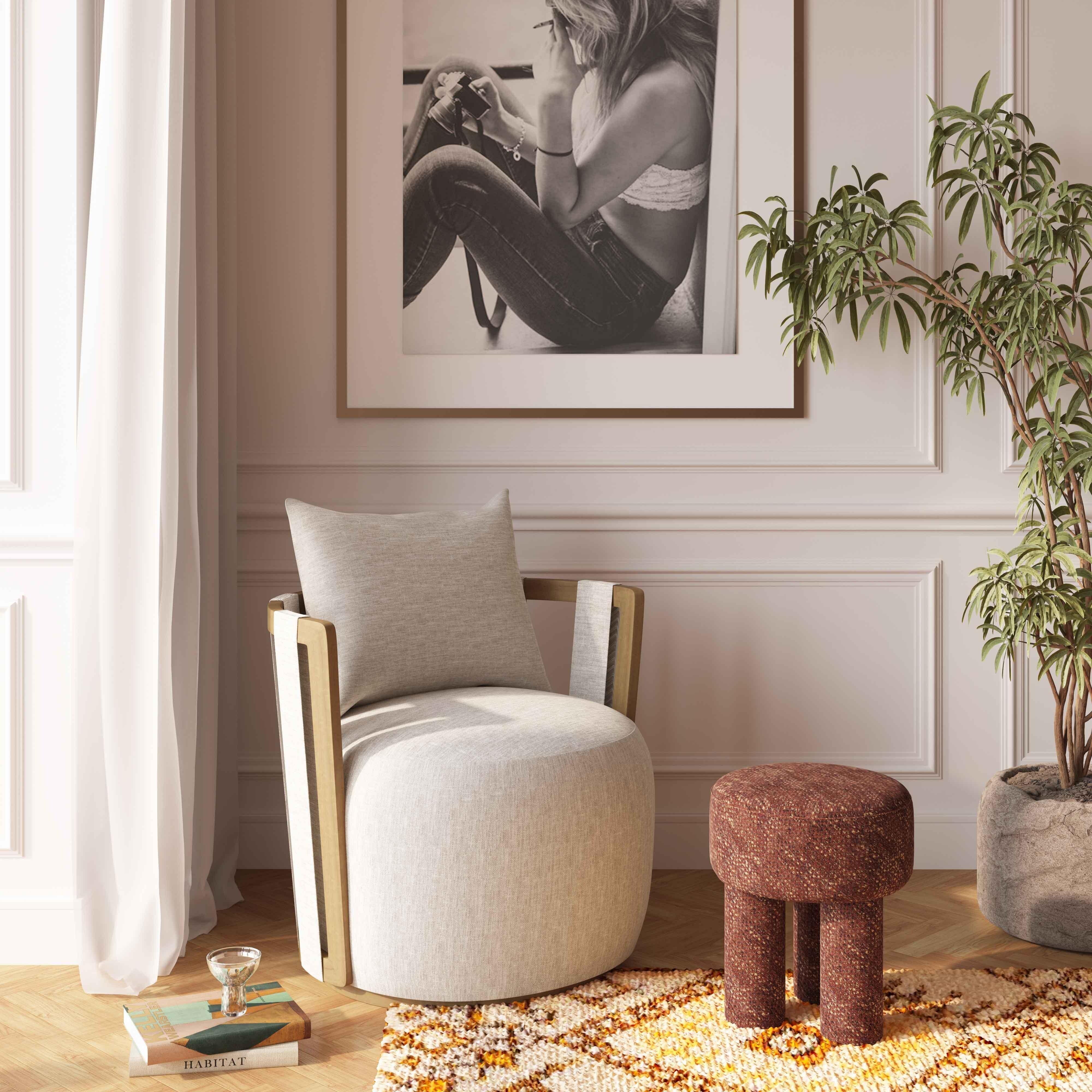 Equinox Beige Swivel Chair - Image 2
