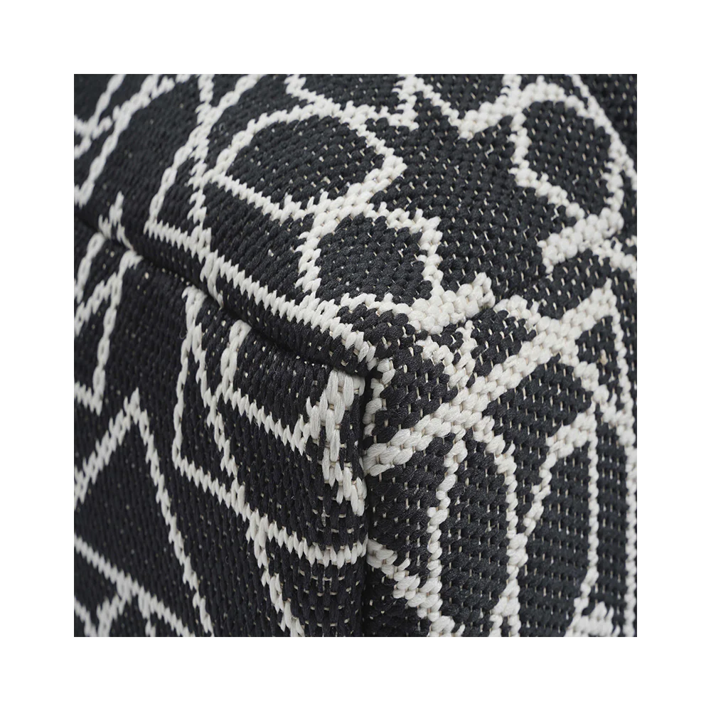 Ferro Indoor / Outdoor Black Accent Pouf - Image 3
