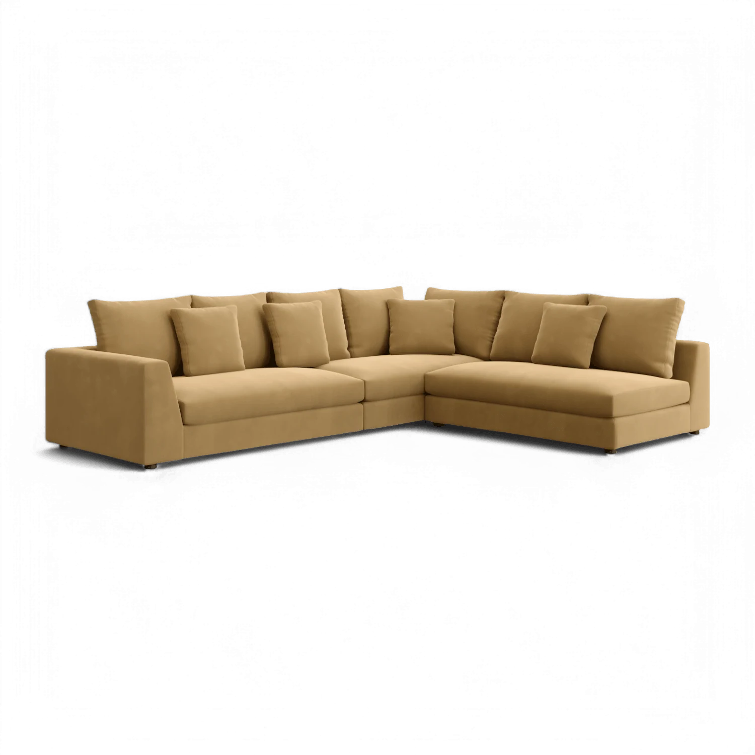 Gianni Sectional Sofa Camel Velvet - Image 3