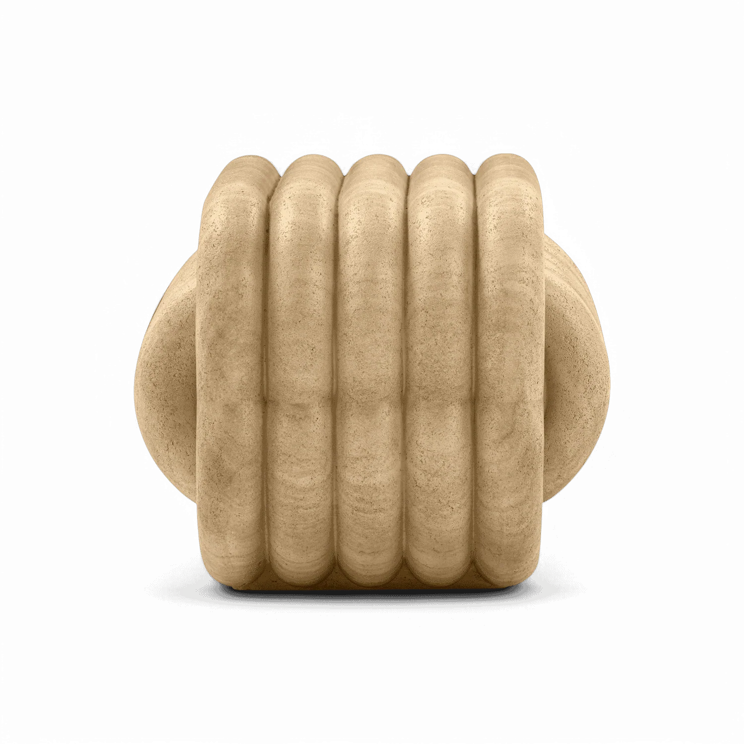 Jasper Knot Travertine Indoor / Outdoor Accent Stool - Image 4