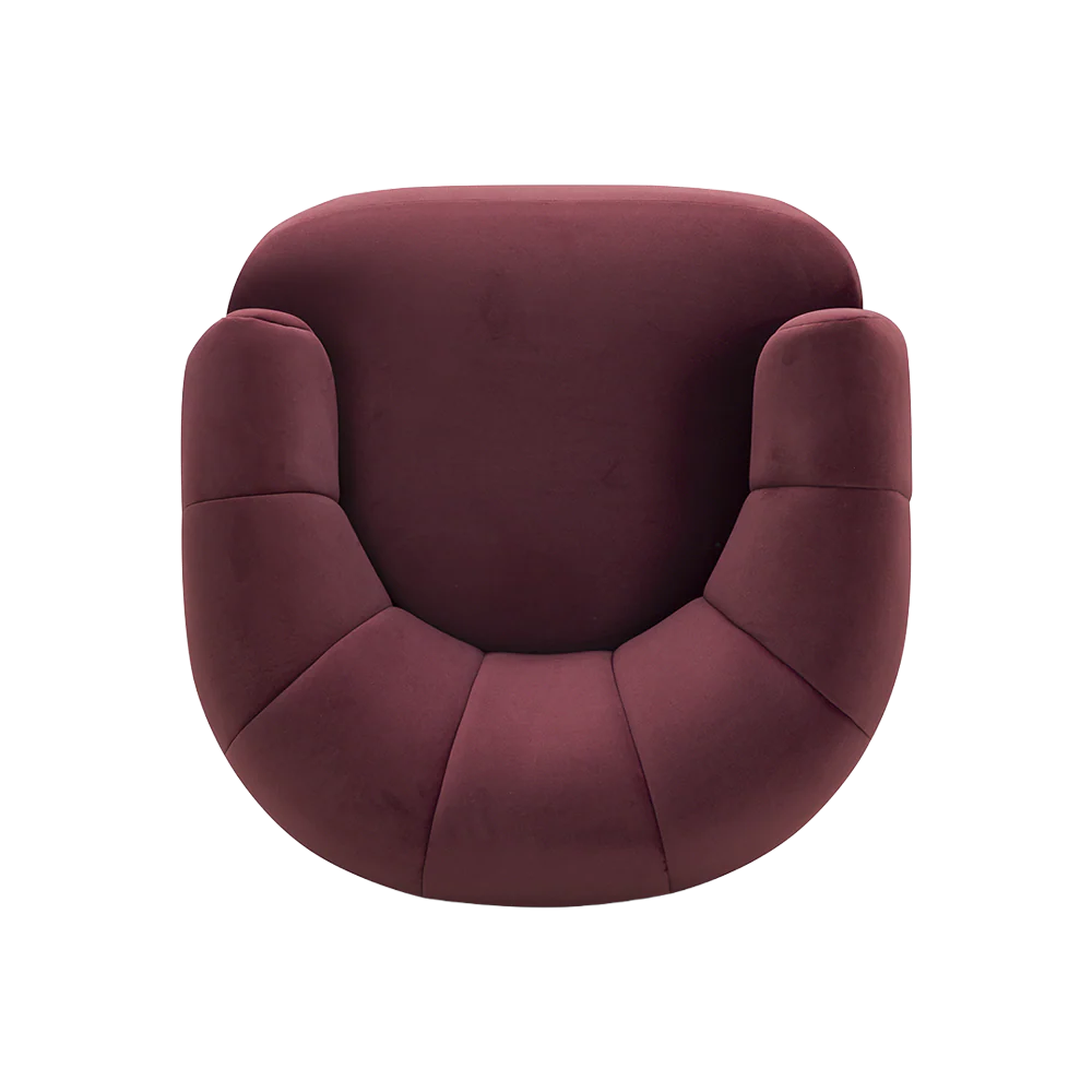 Justine Velvet Swivel Lounge Chair - Image 5