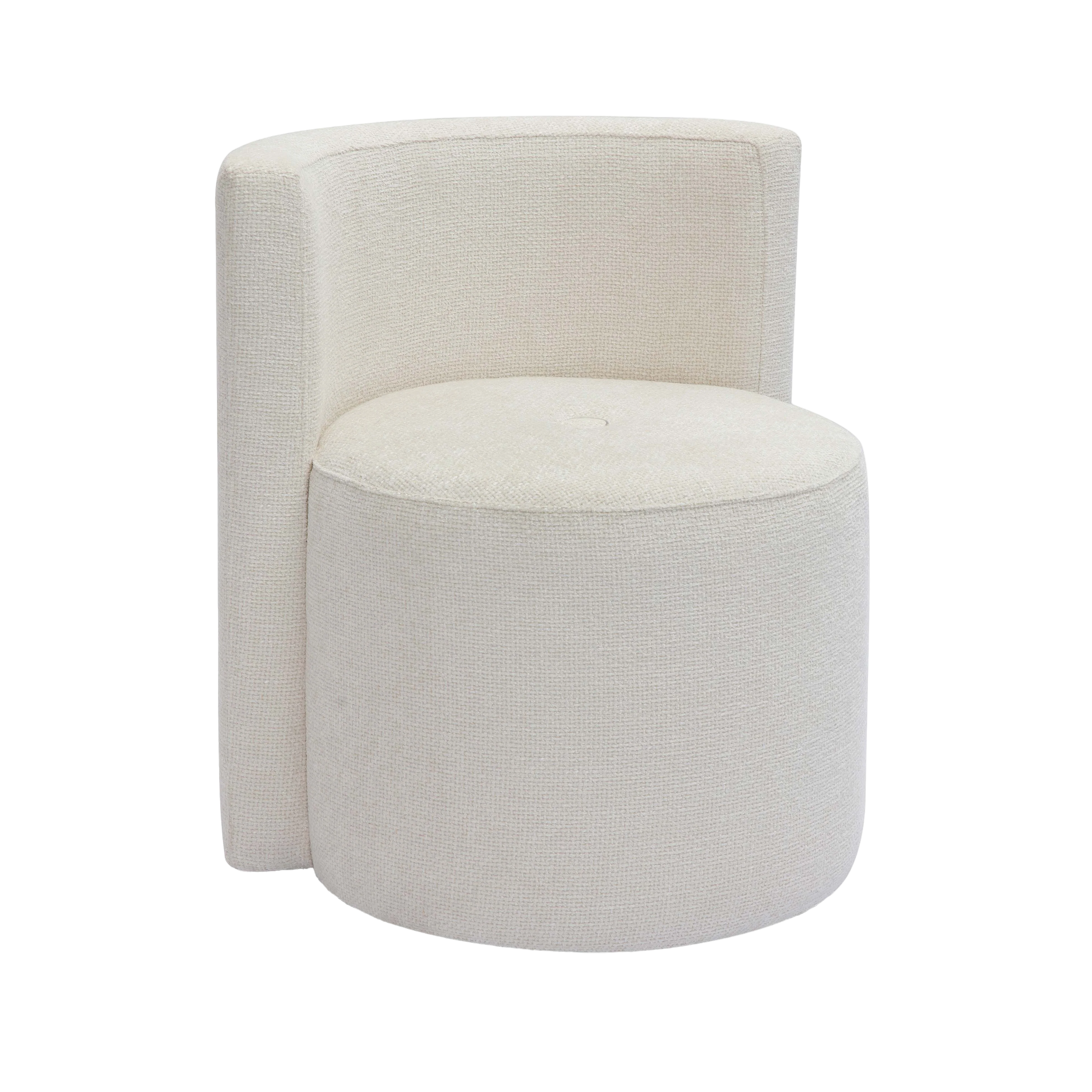 Lacey Cream Chenille Rolling Desk Chair - Image 3