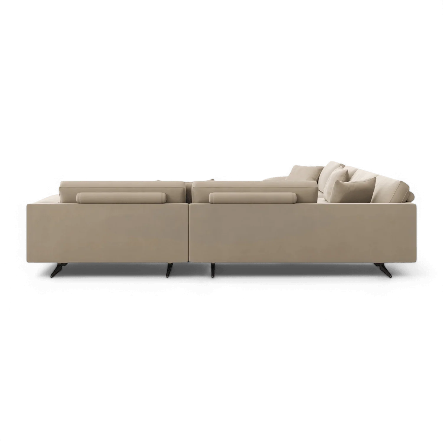 Maestro Sectional Sofa Beige Velvet - Image 6
