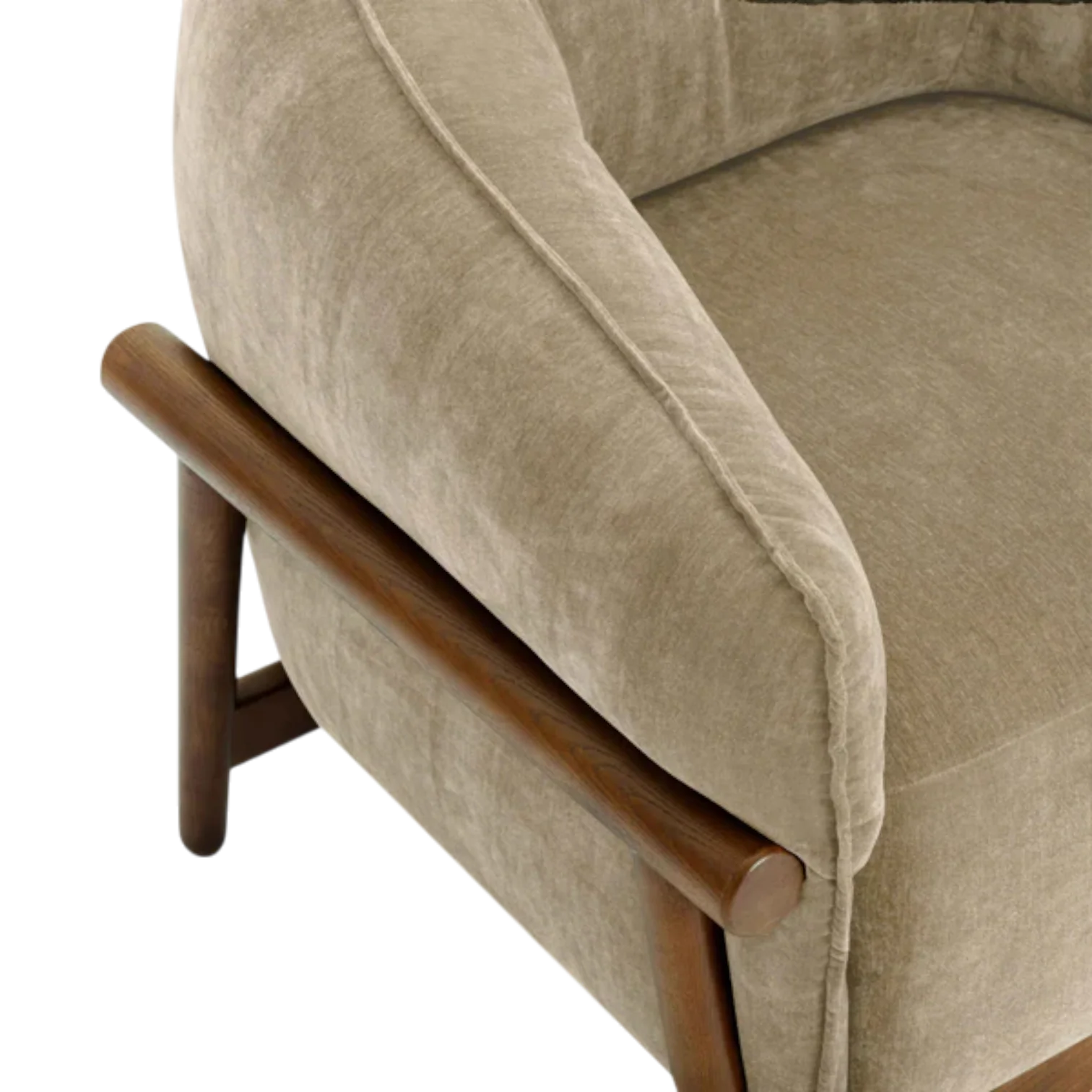 Malachyra Upcycled Chenille Accent Chair Taupe - Image 3