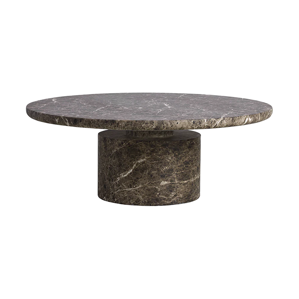 Monaco Round Coffee Table Brown Marble