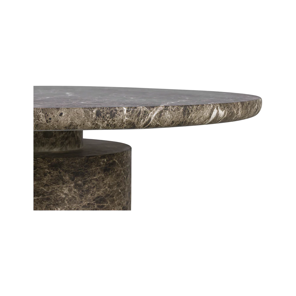Monaco Round Coffee Table Brown Marble - Image 5