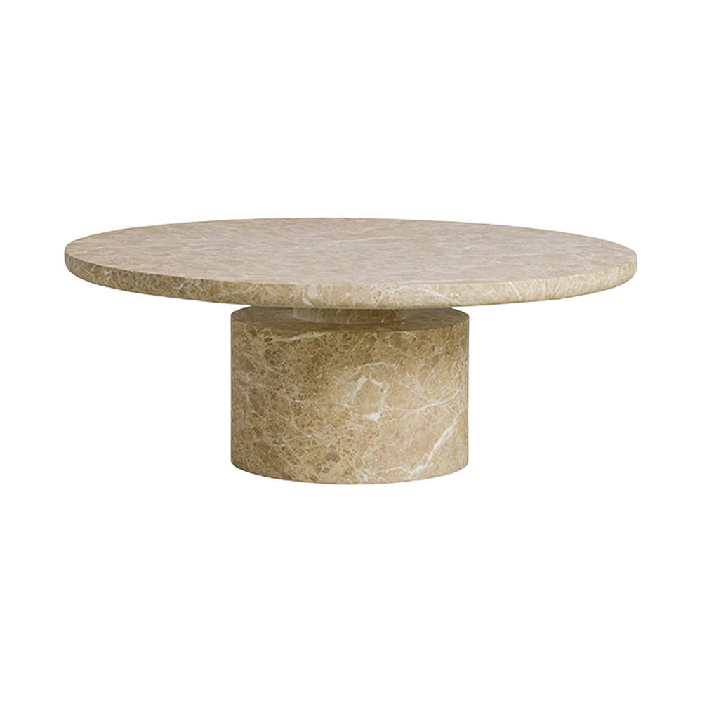 Monaco Round Coffee Table Gold Marble