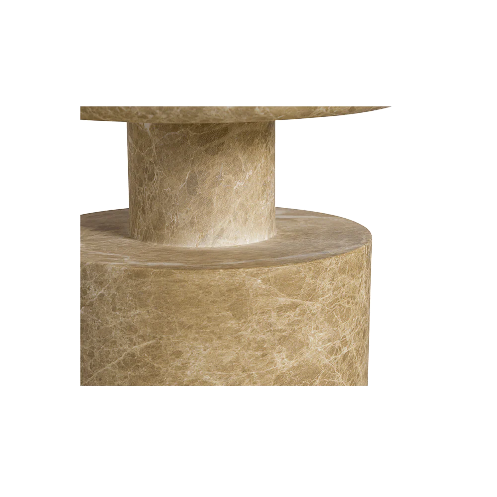 Monaco Round Side Table Gold Marble - Image 3