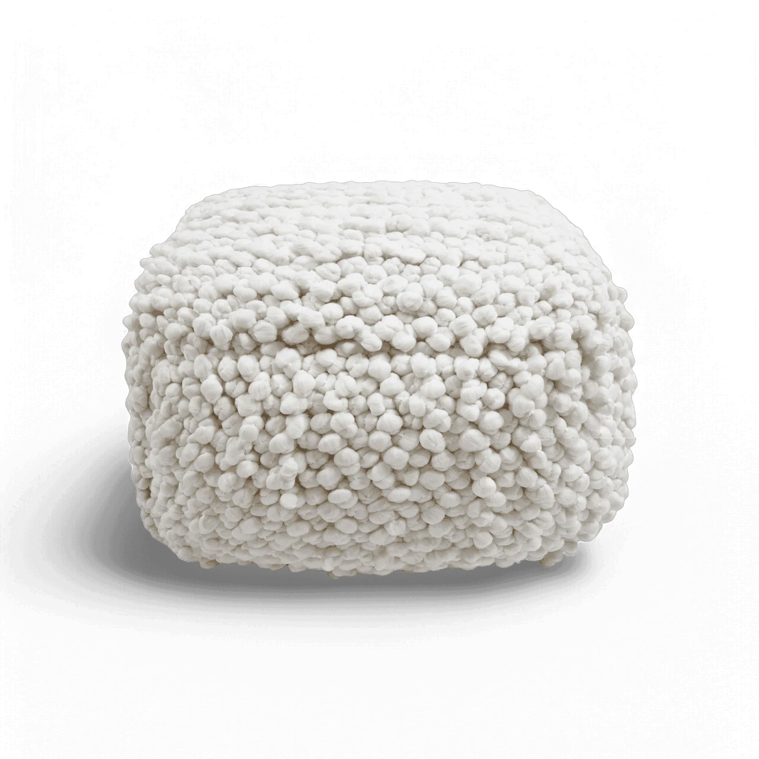 Nexus Cream Woven Pouf - Image 3