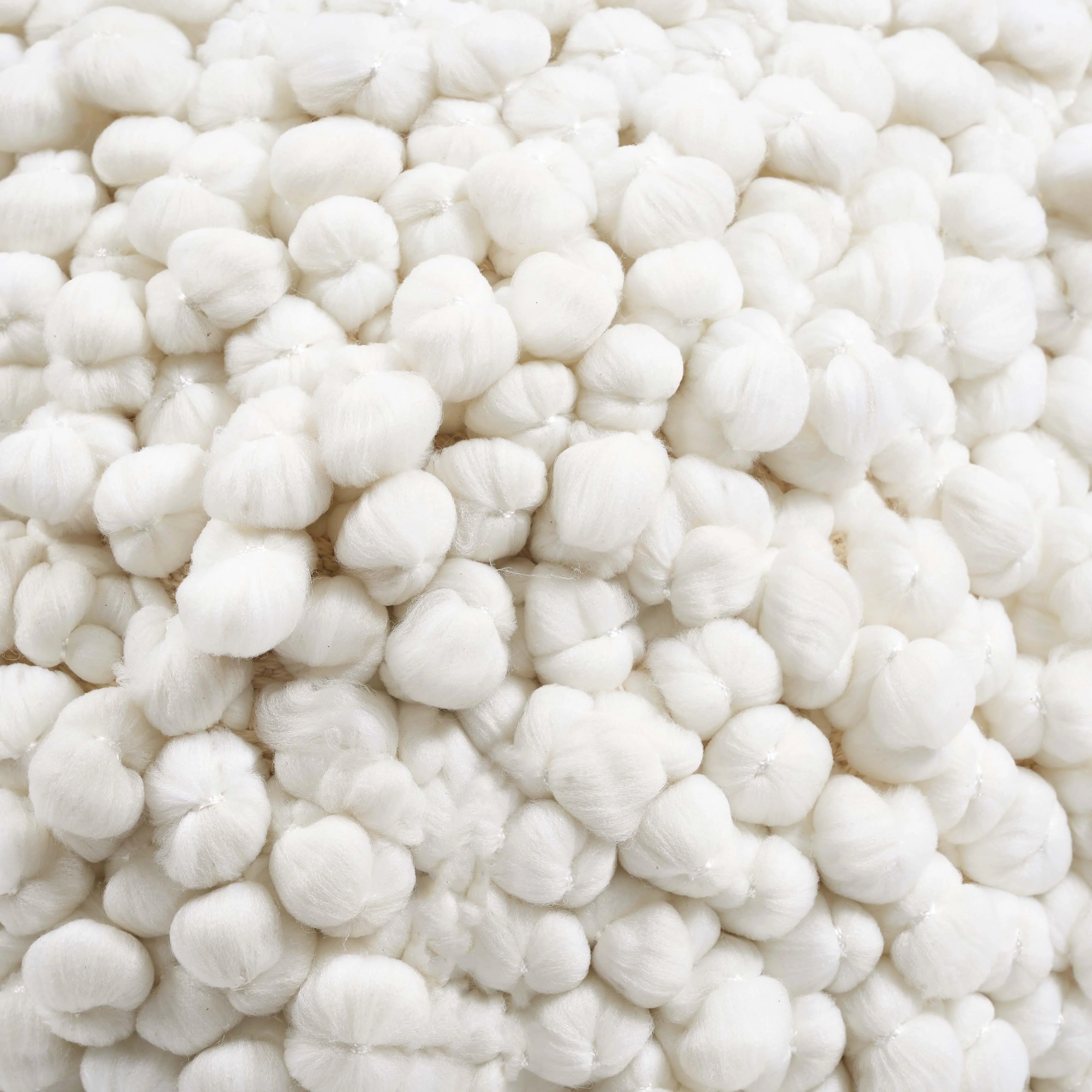 Nexus Cream Woven Pouf - Image 4