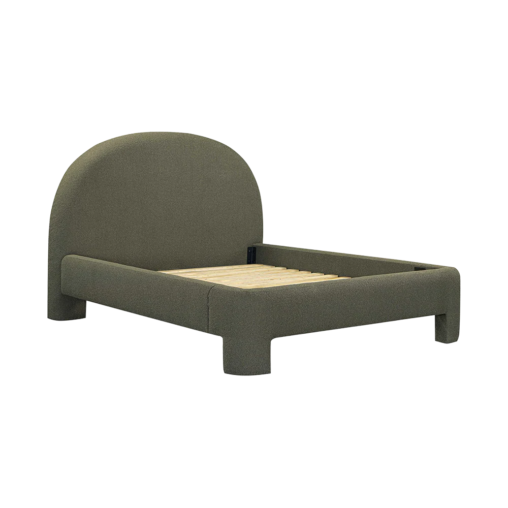 Ophelia Boucle Green Queen Bed - Image 5
