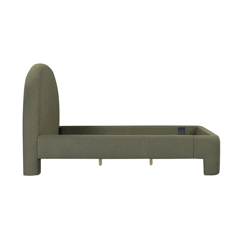 Ophelia Boucle Green Queen Bed - Image 6