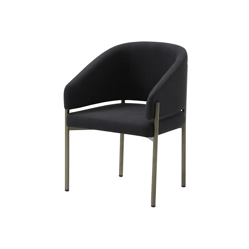 Oxford Dining Chair Black & Brass Frame - Image 3