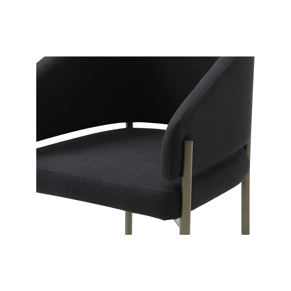 Oxford Dining Chair Black & Brass Frame - Image 7