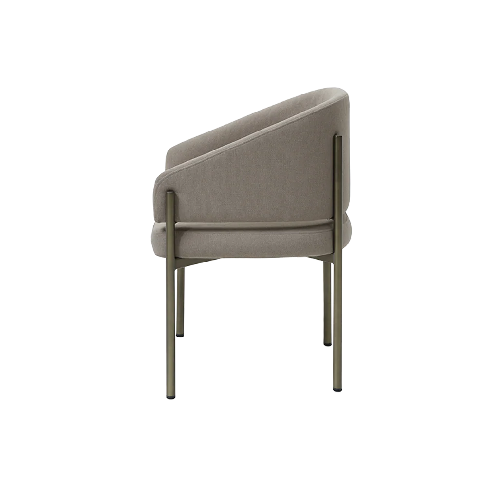 Oxford Dining Chair Mocha & Brass Frame - Image 4