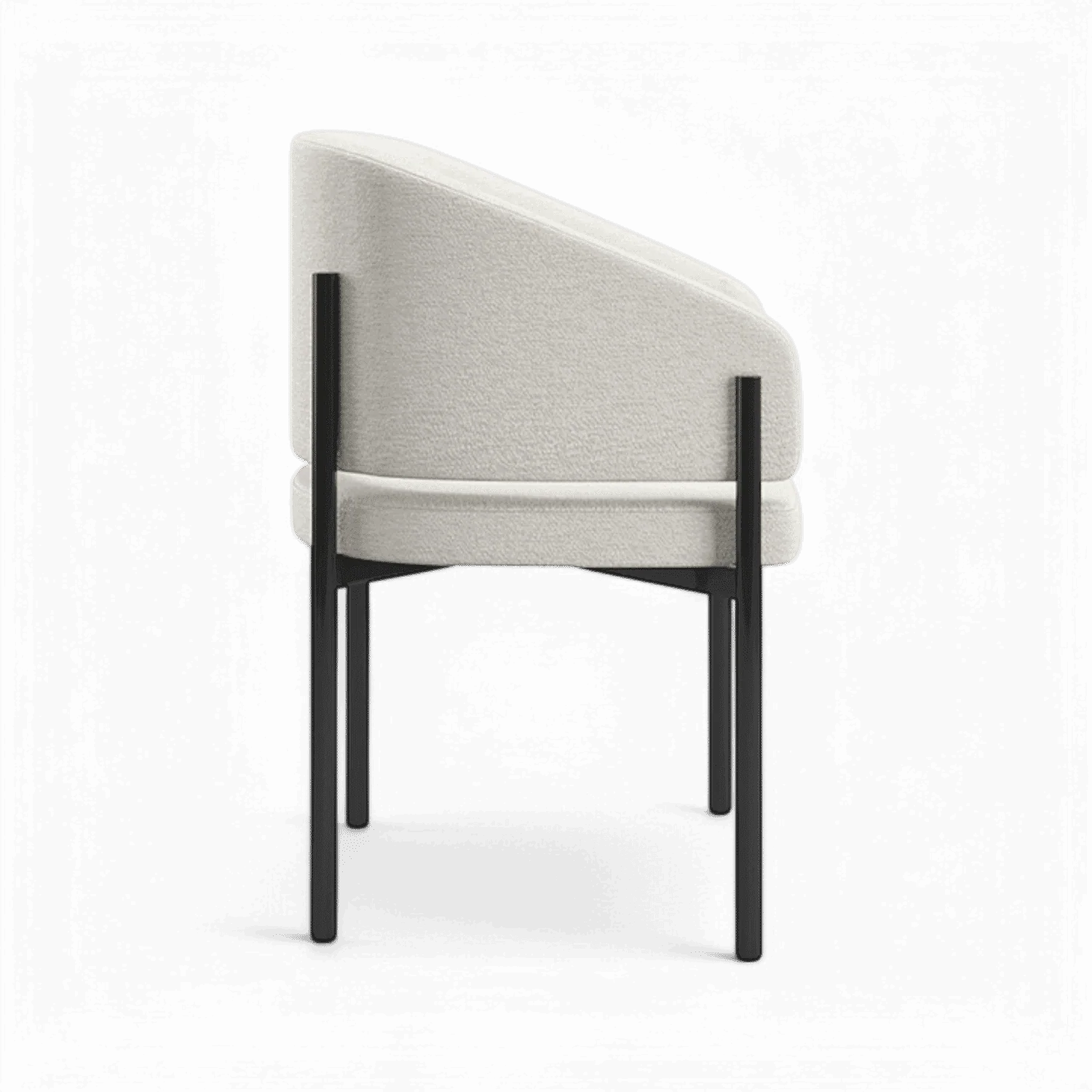 Oxford Dining Chair Off White & Black Frame - Image 5