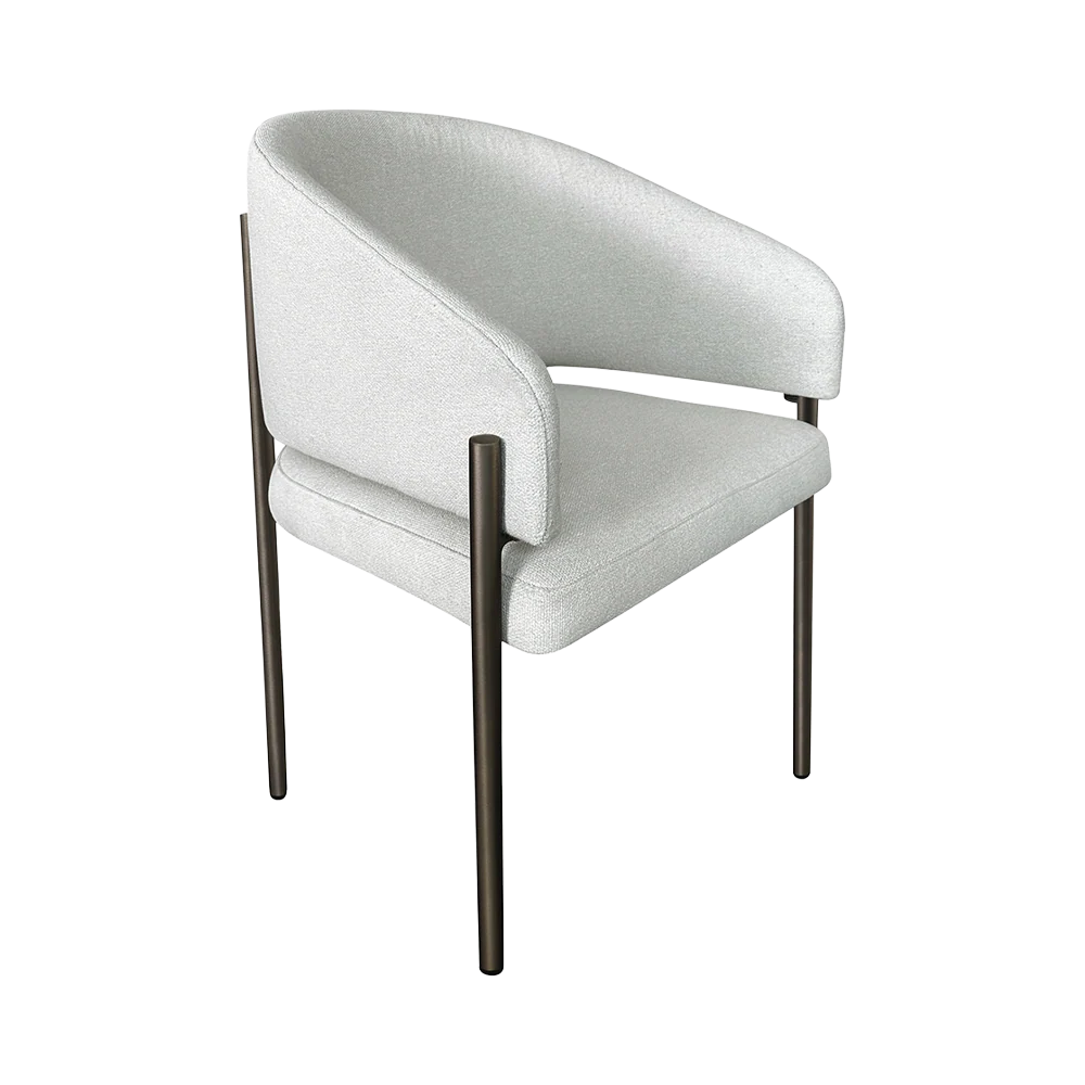 Oxford Outdoor Dining Chair Off White & Bronze Frame - Image 3