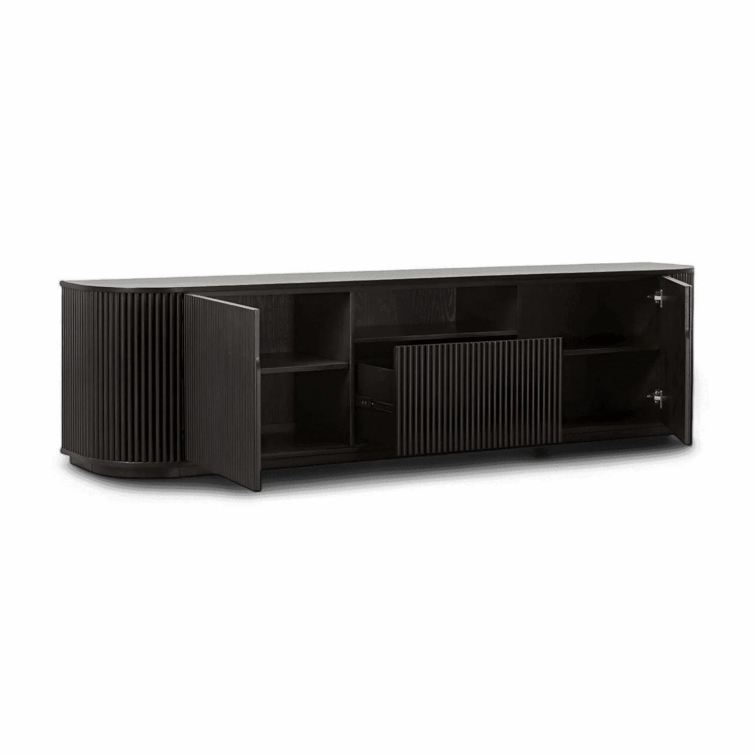 Oxford TV Stand Black Wood - Image 3