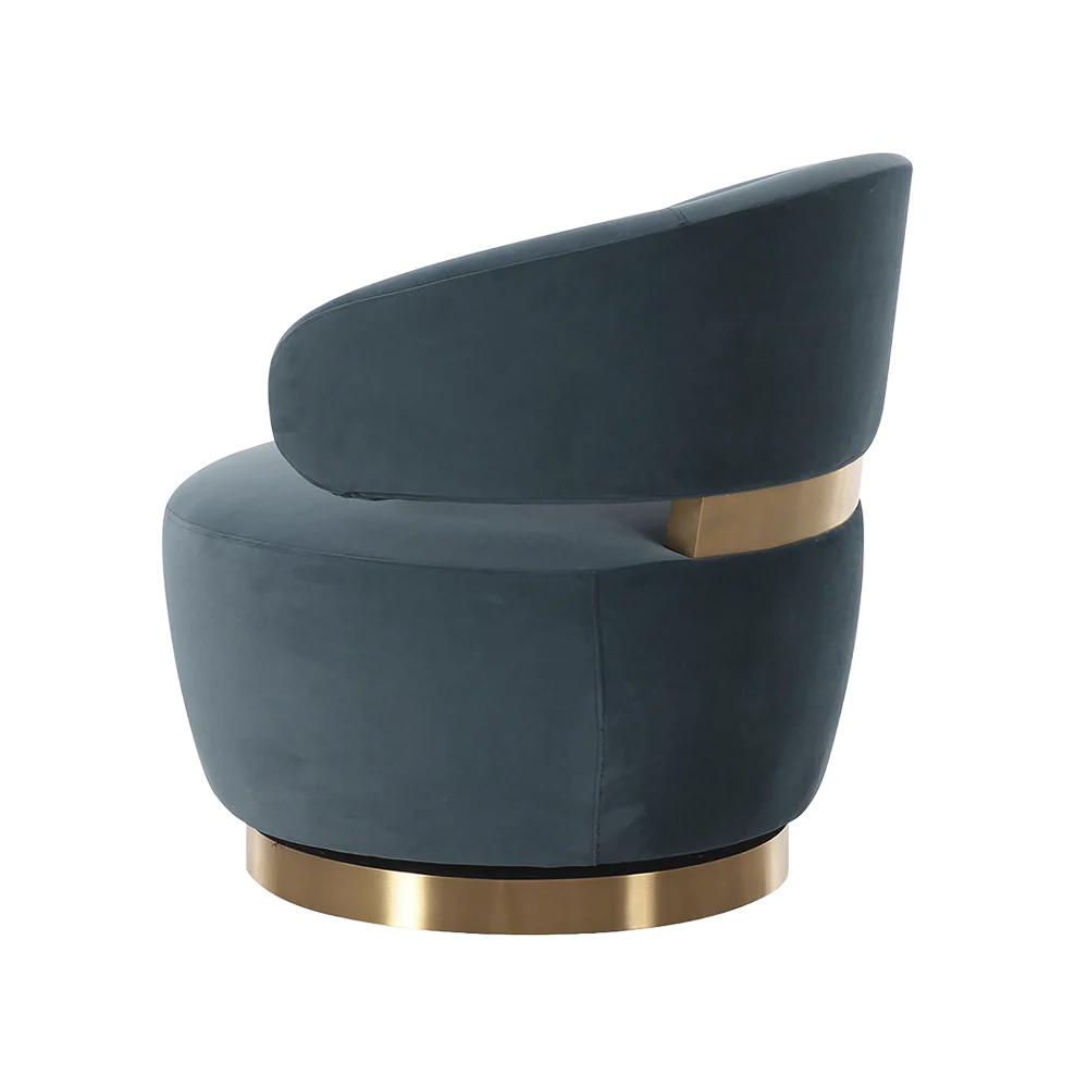Polaris Dark Teal Velvet Lounge Chair - Image 3