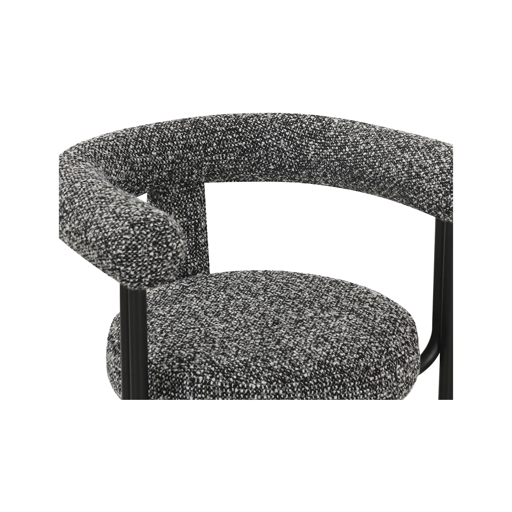 Raffia Black Boucle Dining Chair - Image 4