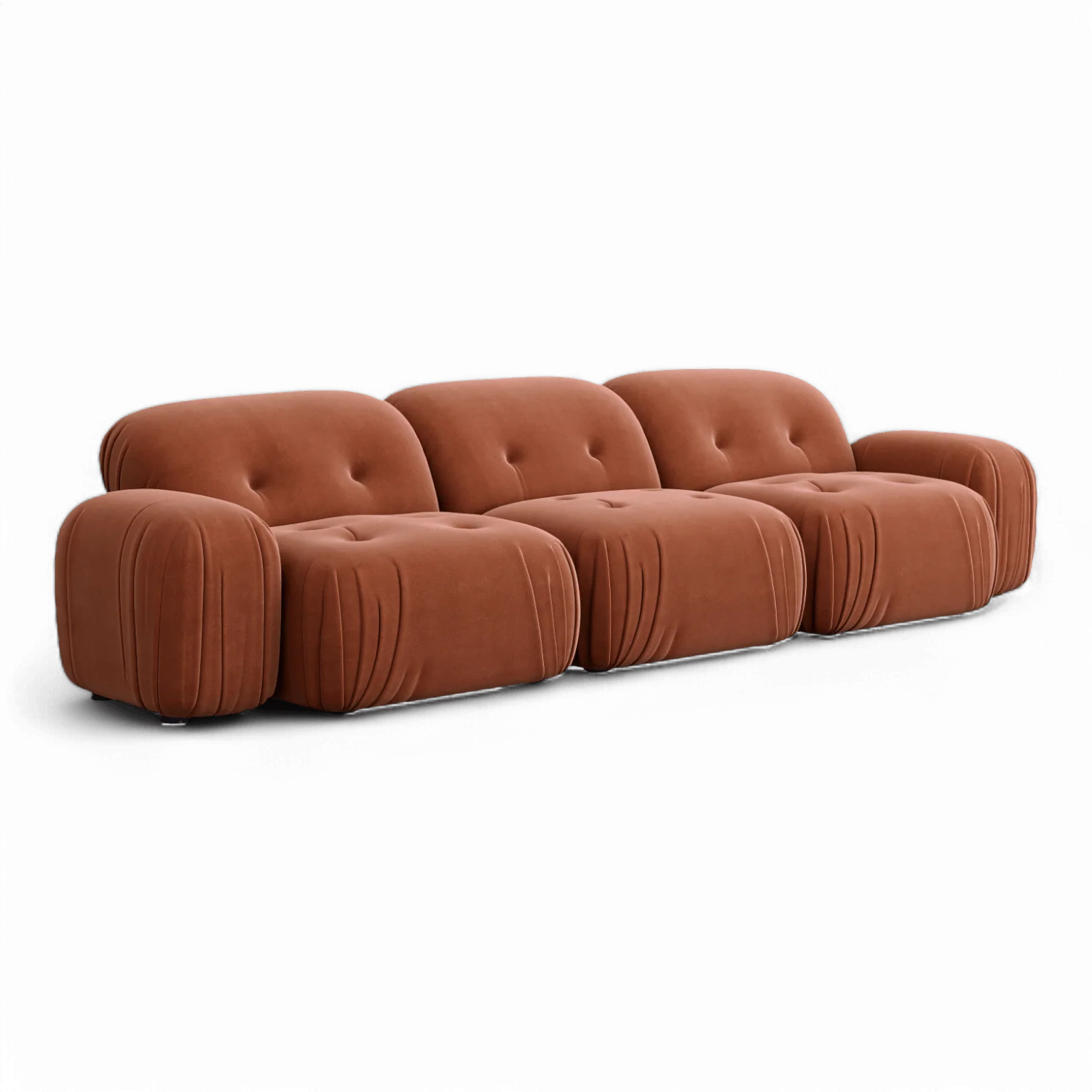 Rune Sectional Sofa Terracotta Velvet - Image 3