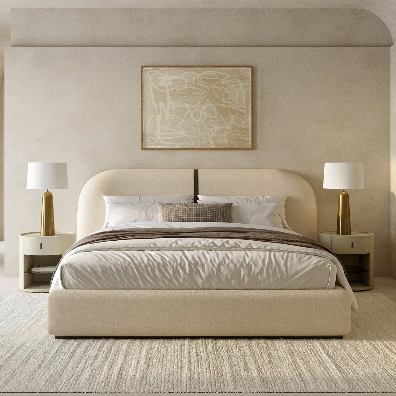 Sable Nightstand Off White Leather - Image 2