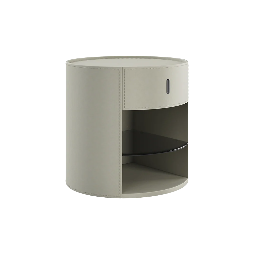 Sable Nightstand Off White Leather - Image 3