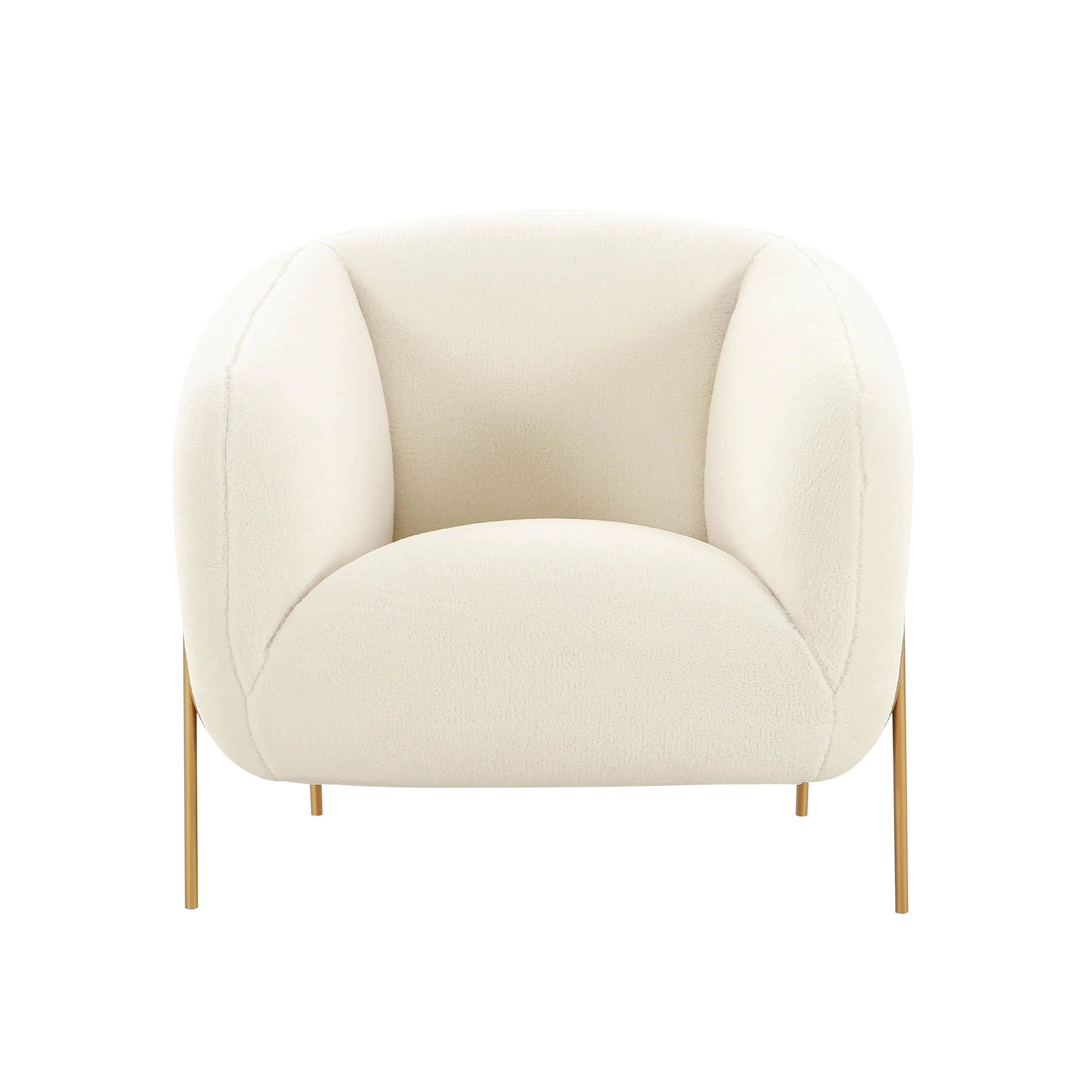 Throne Beige Shearling Accent Chair - Image 3