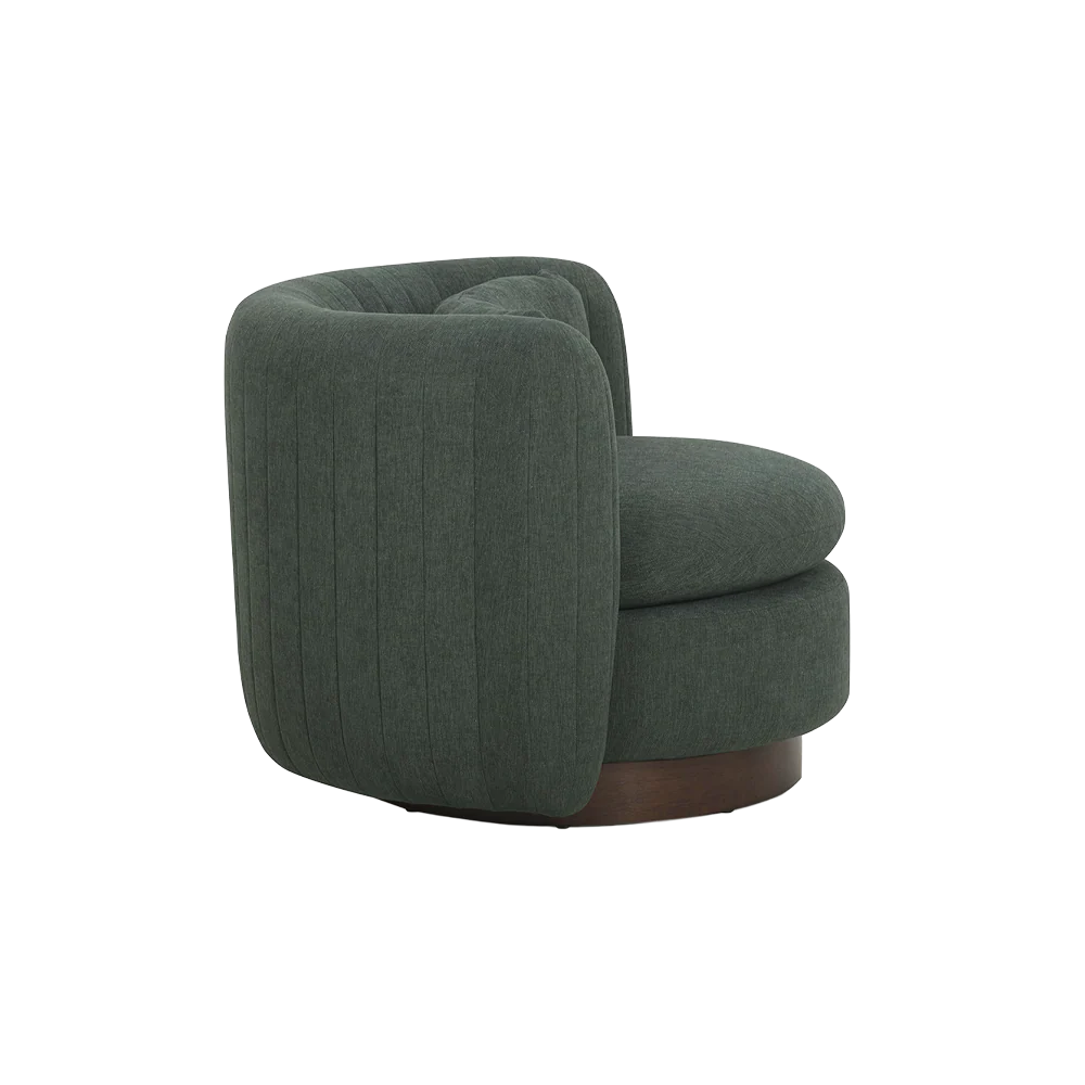 Valeria Green Chenille Swivel Lounge Chair - Image 3