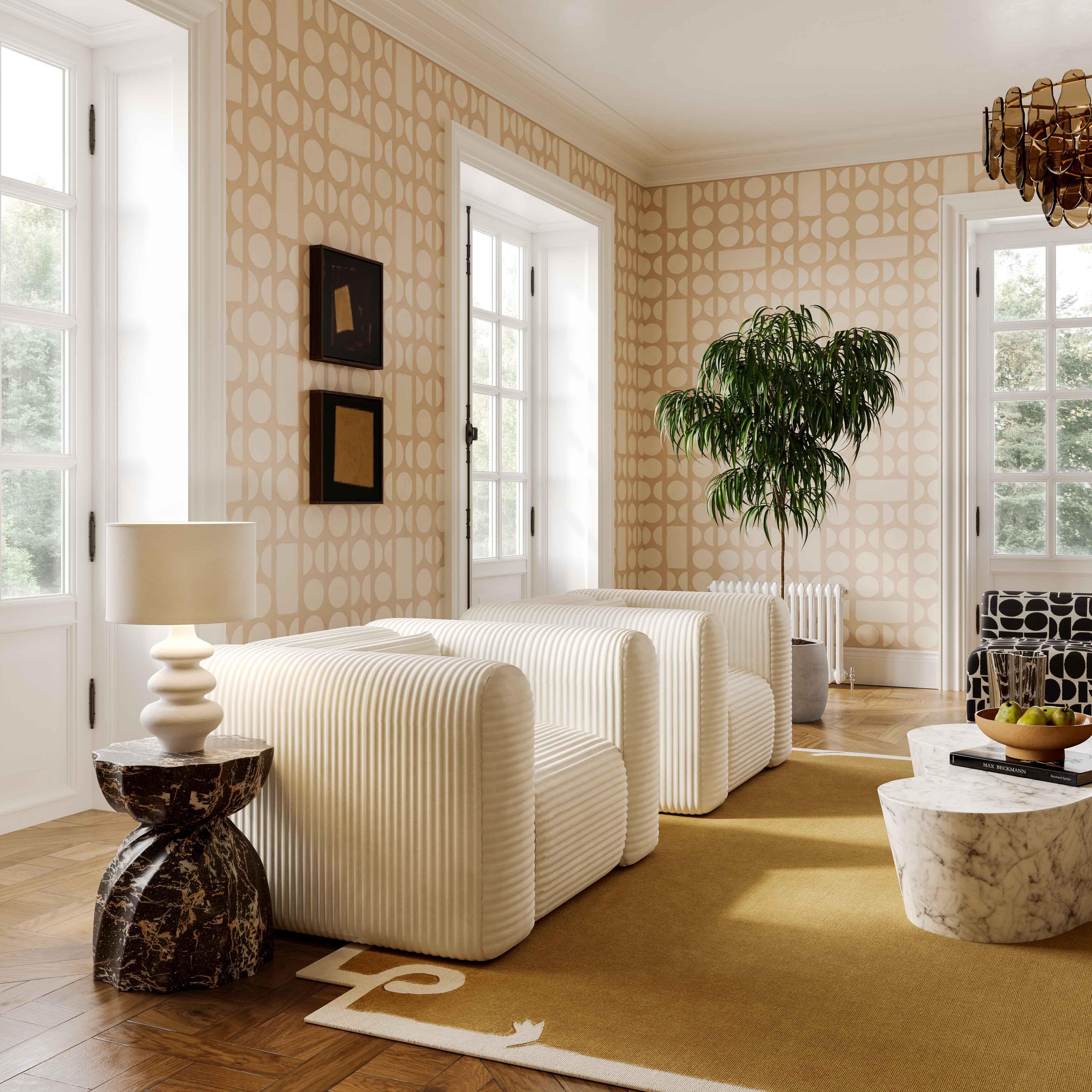 Whisper Beige Corduroy Armchair - Image 2