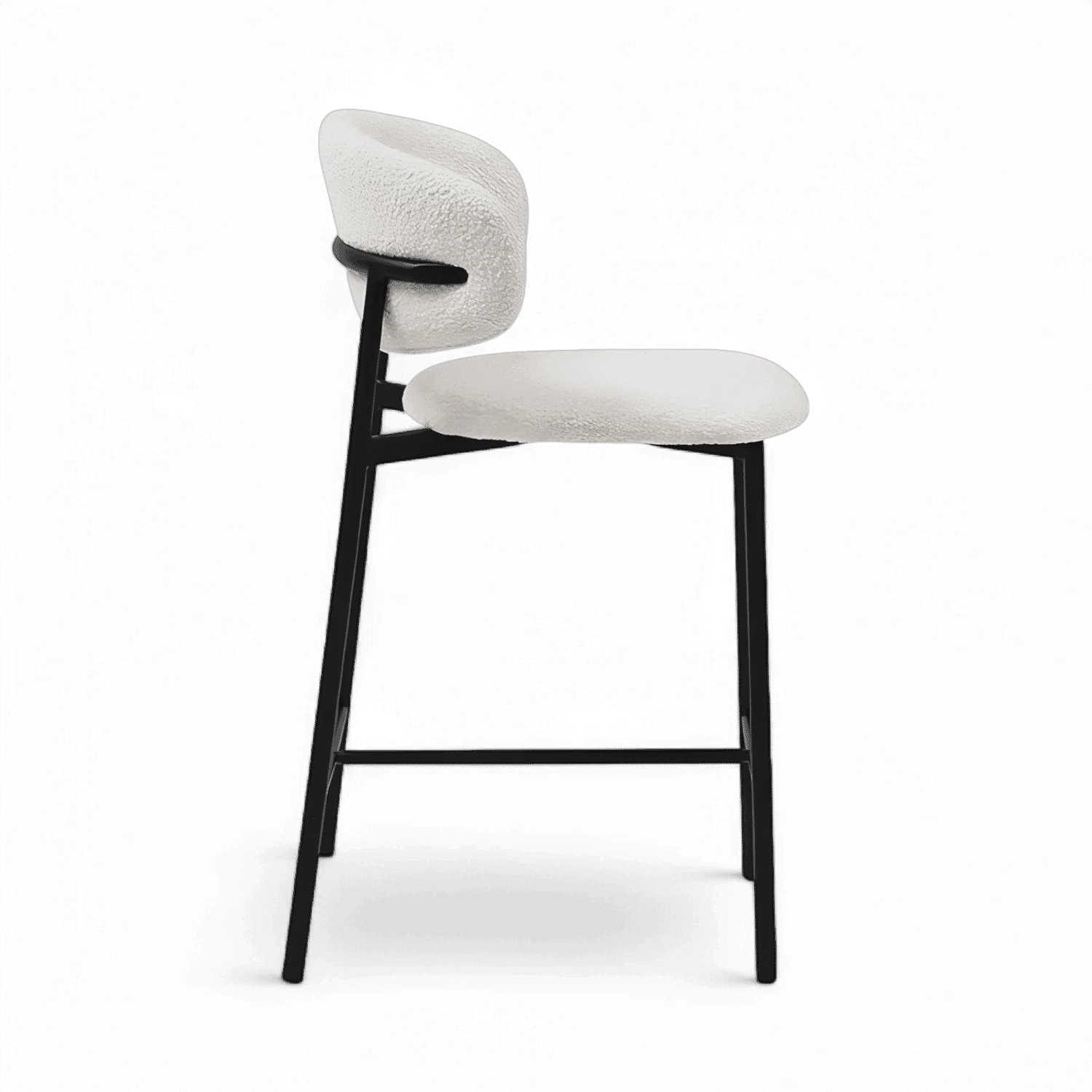 Zoya Counter Stool White Boucle - Image 3
